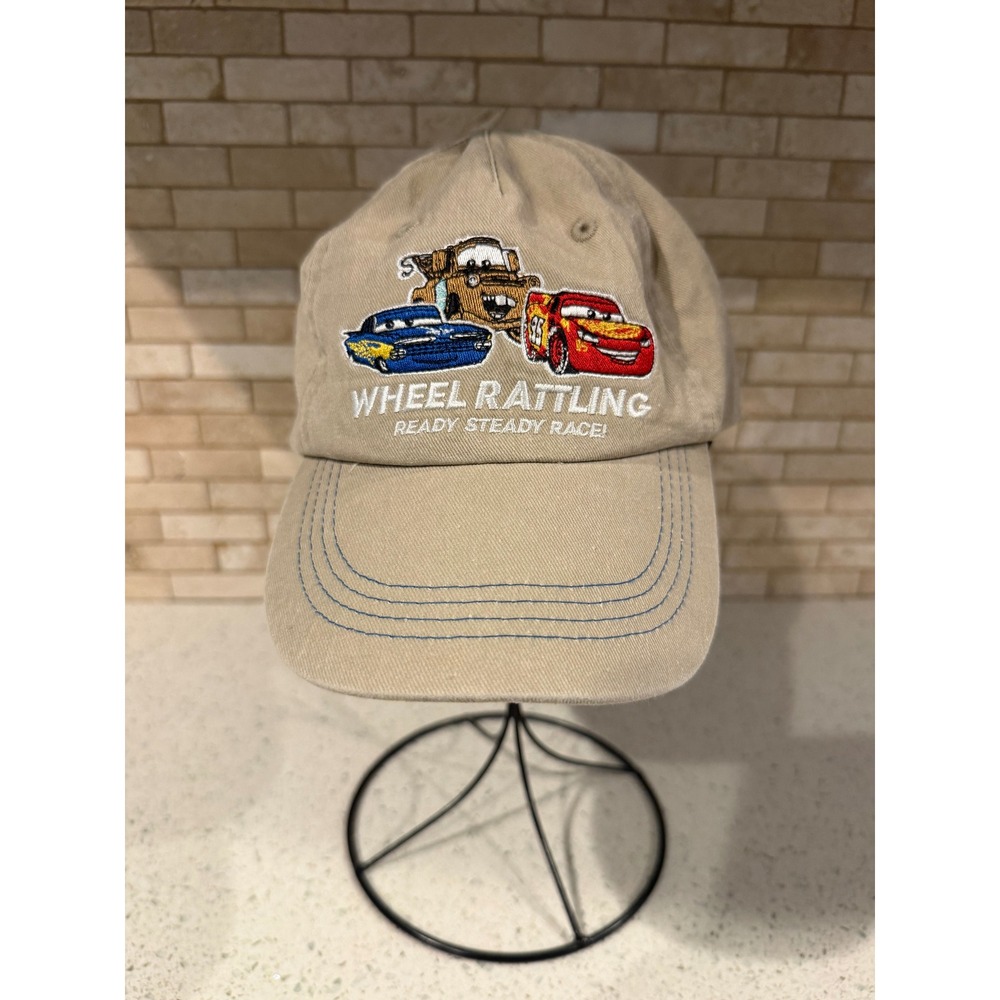 Zara Kids Disney Pixar Cars Baseball Cap Beige Khaki Tow Mater Lightning McQueen